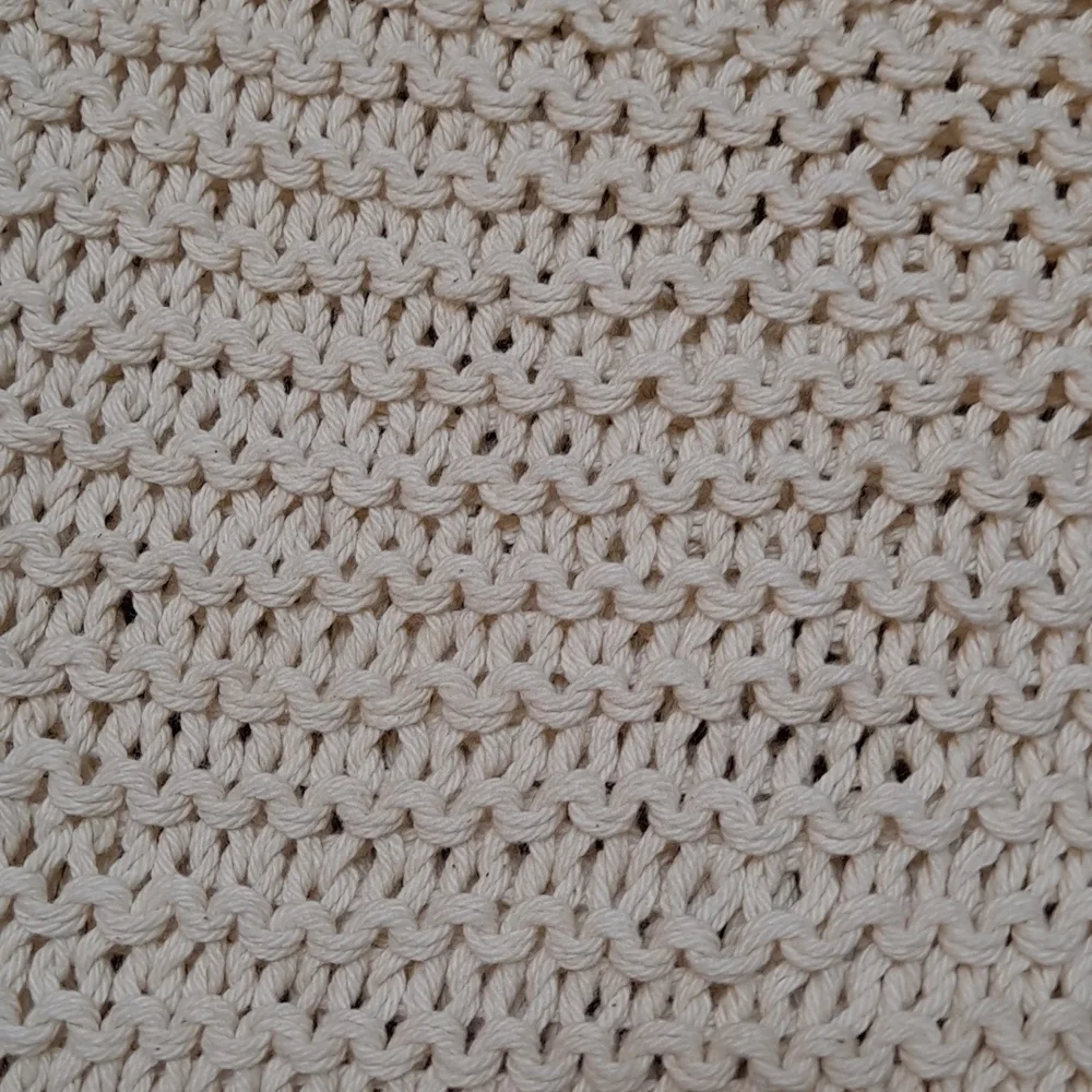 Handmade Cream Beaded Fringe Boho Coastal Grandma Shawl Wrap